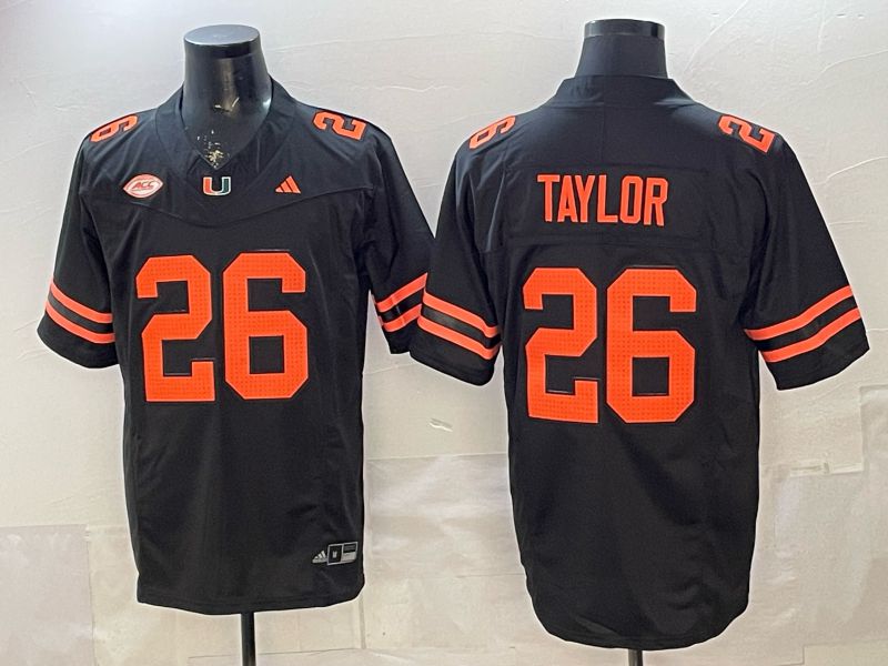 Men 2026 Miami Hurricanes #26 Taylor Black 3th generations Limited NCAA Jersey 001